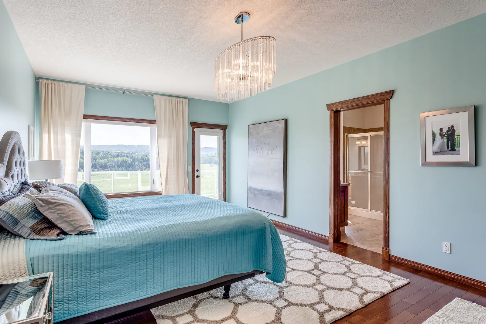 Primary bedroom with view windows