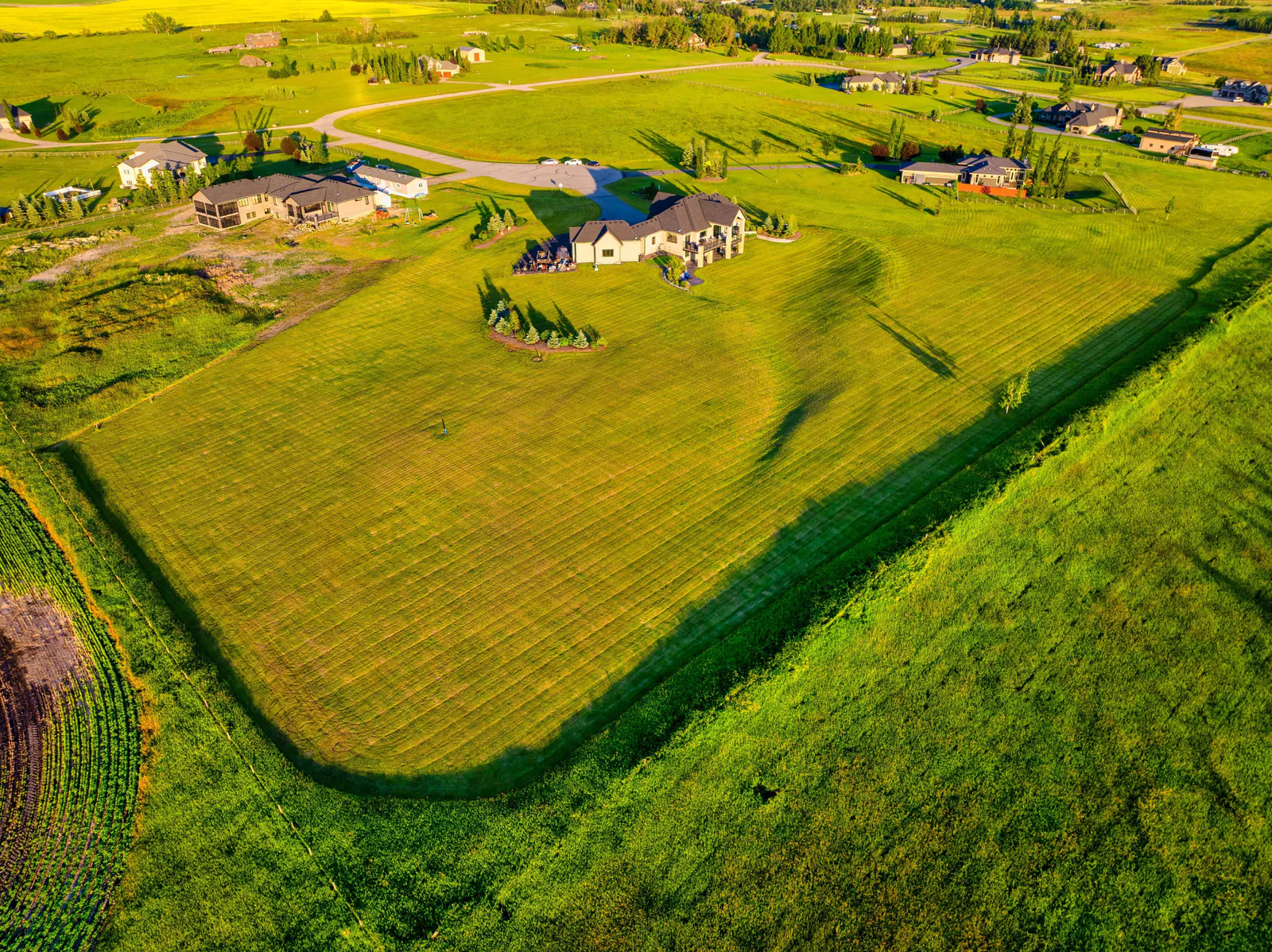High aerial of the parcel within surrounding Foothills pasture